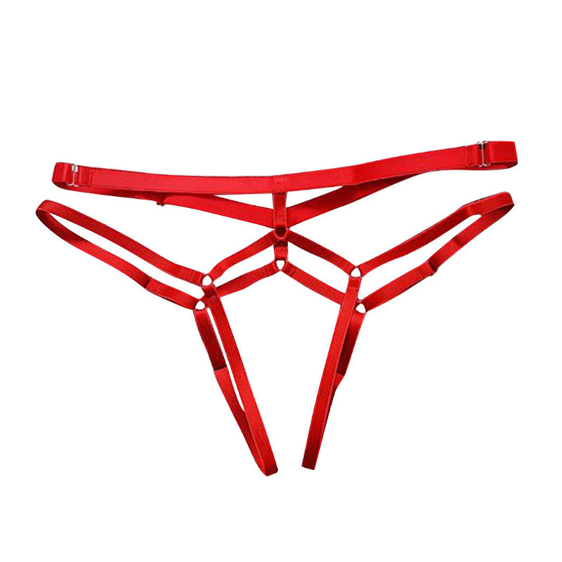 Plus Size Sexy Open Panties Transparent Buttocks Lace Up Thong For Women - Image 5