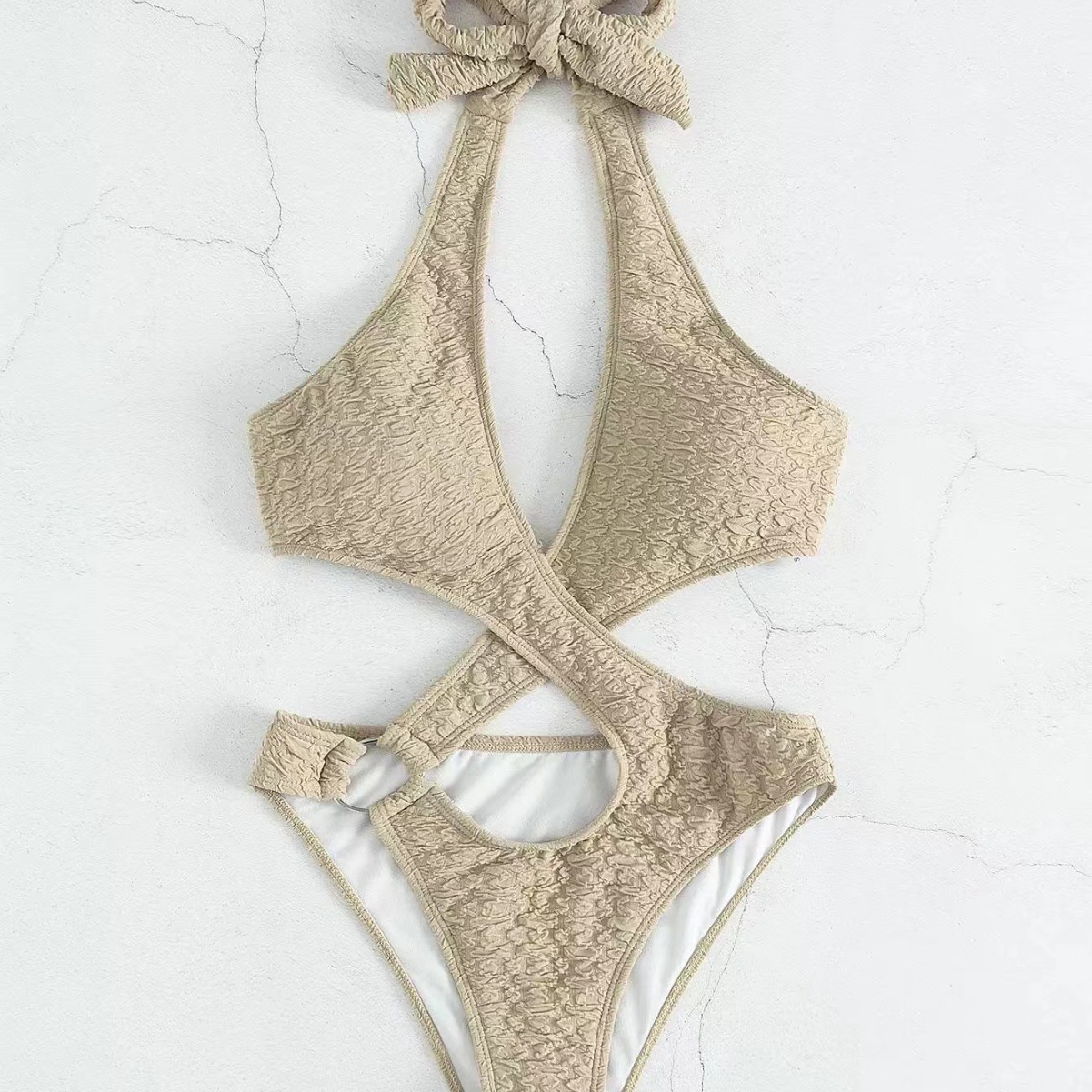 Jumpsuit bikini sexy beige swimsuit - Image 4