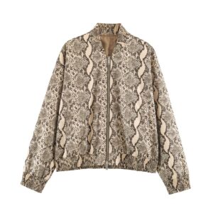 Casual printed snakeskin jacket