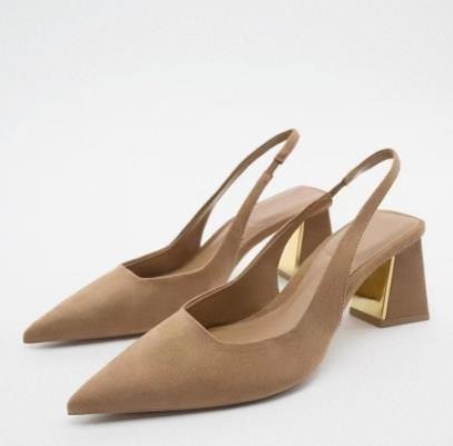 Women High Heels Slingback Pointed toe Block Heels for Women - Image 4