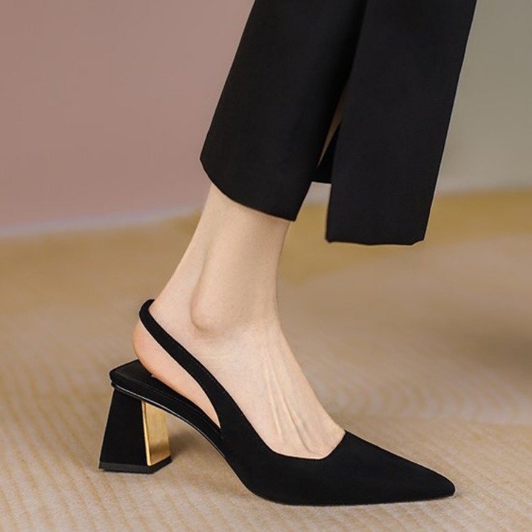 Women High Heels Slingback Pointed toe Block Heels for Women - Image 7
