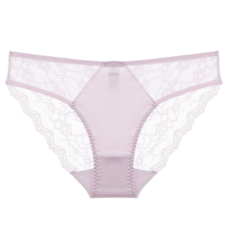 Sexy Women's Underwear Ultra-thin Breathable Lace Plus Size Panties with Cotton Crotch Tummy Control Low Waist Triangle Briefs - Image 2