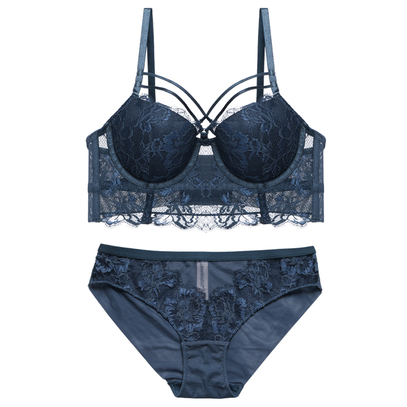 lace strap push up bra set padding cup beautiful bra model sexy underwear women bra panties set fit girl - Image 3