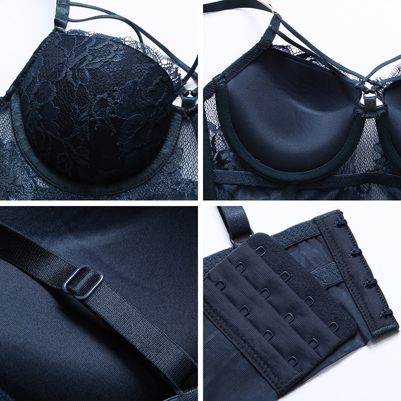 lace strap push up bra set padding cup beautiful bra model sexy underwear women bra panties set fit girl - Image 5
