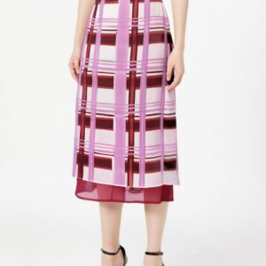 Fashion Women Plaid MidiSkirts Vintage Female Thin Causal Streetwear Skirts Slim Back Zipper Chic Skirts