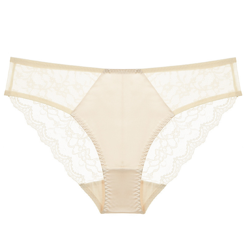 Sexy Women's Underwear Ultra-thin Breathable Lace Plus Size Panties with Cotton Crotch Tummy Control Low Waist Triangle Briefs - Image 5