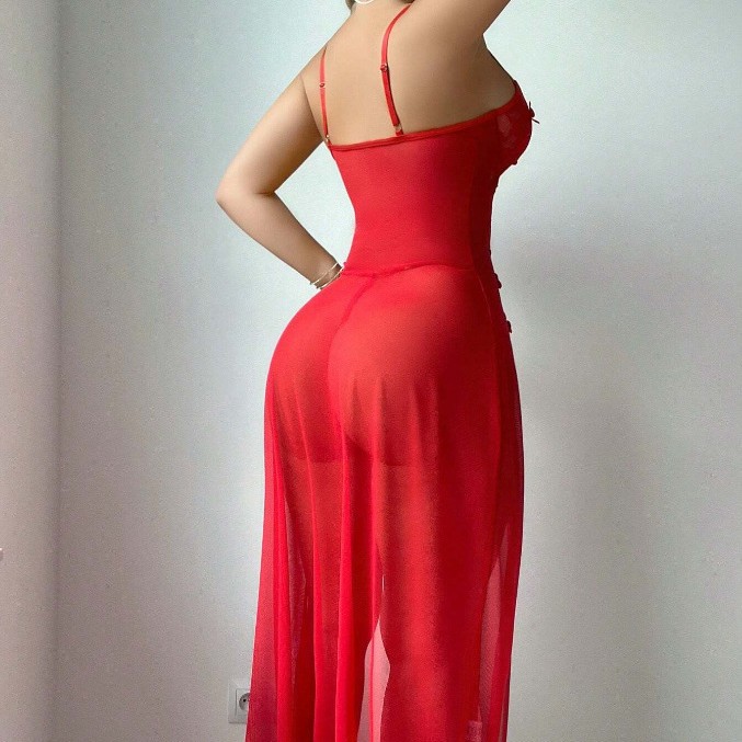 Red sexy long dress sexy dress sexy lingerie for women - Image 4