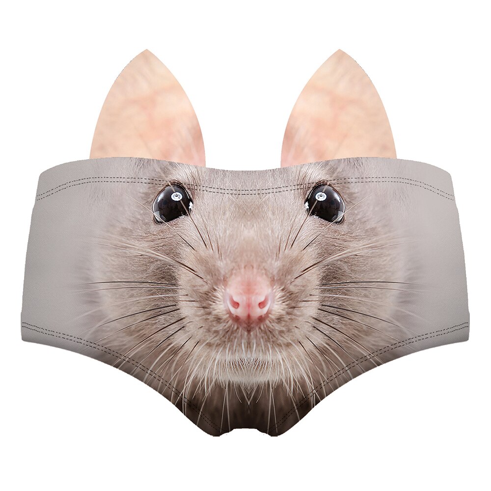 Women Cute Animals Pattern Panties 3D Printing Pig Cat Cute Briefs Bull Dog Cheetah with Ears Lift Up Waist and Hip Sexy Panties - Image 3