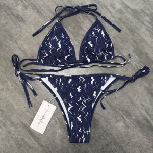 Two-Piece Swimwear Set, Casual Low-Waist Tied Bikini Swimwear
