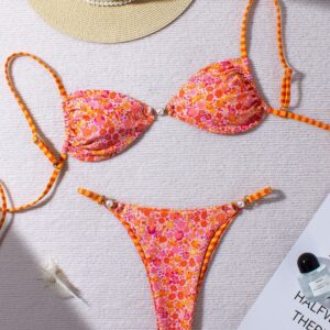 Floral Two-Piece Swimwear Set Women's Separated BikiniStyle Swimwear for Women