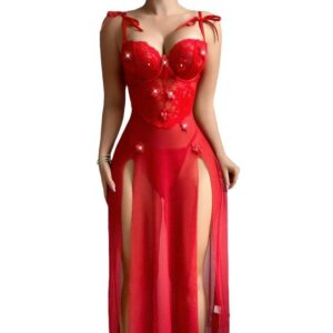 Red sexy long dress sexy dress sexy lingerie for women