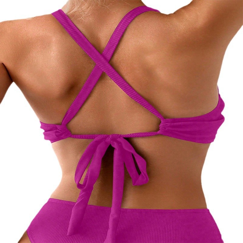 Swimwear Solid Color Hot Spring Swimwear Beach Bikini Top for Women
